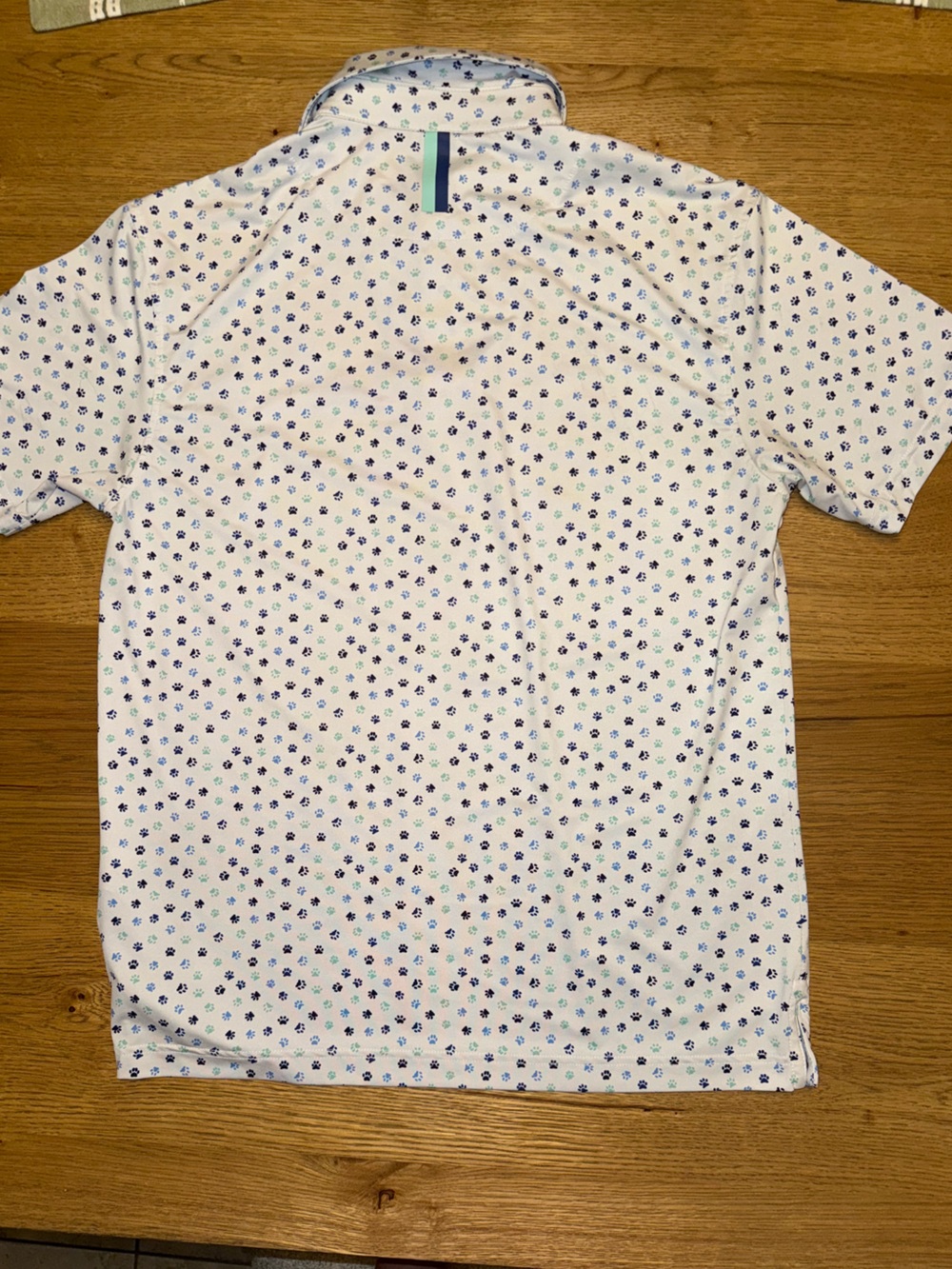 Rhoback | Multi-color Paw Print on White Polo | Size S - Picture 8 of 8